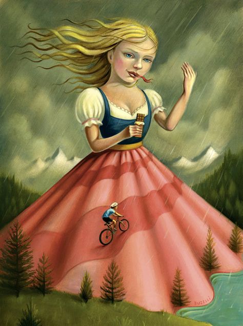 Chris Buzelli - Editorial Chris Buzelli, Anna Weyant, Amy Sol, Art Ethereal, Pop Surrealism Lowbrow, I Want To Ride My Bicycle, Art Surrealism, Lowbrow Art, Different Art