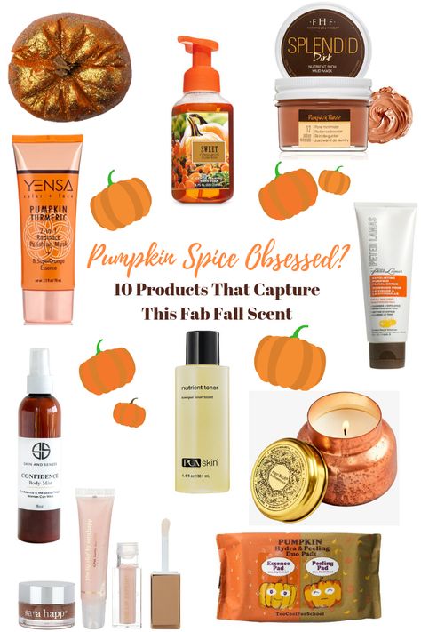 Pumpkin Beauty Products, Pumpkin Spice Products, Fall Scent Combos, How To Smell Like Pumpkin Spice, How To Smell Like Fall, Pumpkin Skincare, Fall Body Care, Fall Time Aesthetic, Fall Beauty Products