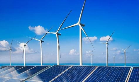 Photovoltaic Cells, Solar Energy Panels, Wind Turbines, Energy Resources, Power Generator, Renewable Sources Of Energy, Green Energy, Natural Energy, Nature Landscape