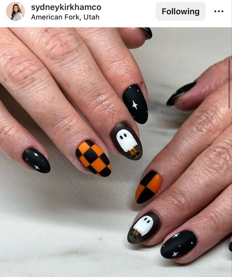 Gel Nails Shape, Accent Nail Designs, Checkered Nails, Wall Nails, Over The Garden Wall, Jamberry Nails, Halloween Event, Accent Nails, Nail Shapes