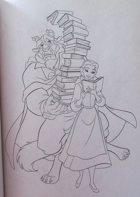 Disney Drawings Beauty And The Beast, Beauty And Beast Sketch, Beauty And The Beast Tattoo Stencil, Beauty And The Beast Painting Ideas, Beauty And The Beast Bujo, Beauty And The Beast Drawing Sketches, Beauty And The Beast Coloring Pages, Beauty And The Beast Outline, Beauty And The Beast Drawings