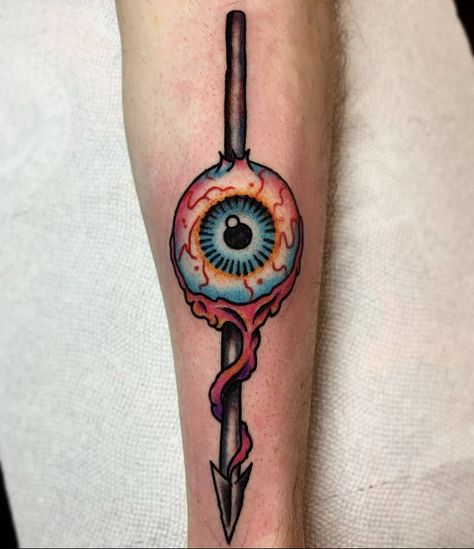 Eyeball With Wings Tattoo, Eye Ball Tattoos, Traditional Eyeball Tattoo, Eyeball Tattoo Design, Wilderness Tattoo, Skateboard Tattoo, Eyeball Tattoo, Shin Tattoo, Spooky Tattoos