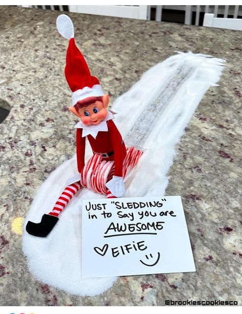 Creepy Elf On The Shelf, Elf On Shelf Funny, Elf Ideas Easy, Make Snow, Elf On Shelf, Elf Funny, Elf Me, Awesome Elf On The Shelf Ideas, Elf Activities