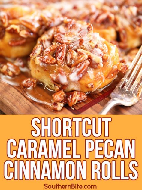 Easy To Make Cinnamon Rolls, Caramel Breakfast Recipes, Canned Cinnamon Roll Desserts, Pecan Caramel Rolls, Cinnamon Pecan Rolls Homemade, Caramel Nut Rolls, Pecan Sticky Buns Recipes Cinnamon Rolls, Sticky Cinnamon Rolls Homemade, Pillsbury Biscuit Cinnamon Rolls