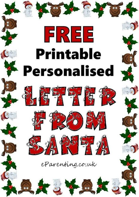 A free printable Letter from Santa template, personalised with your child's name. Create a Santa Letter from this free printable Father Christmas Letter maker. Letters From Santa Printable Free Kids, Free Letter From Santa Printable, Letter From Santa To Kids Free Printable, Letters From Santa Printable Free, Christmas Eve Letter From Santa, Santa Letter Template Free Printable, Santa Stationary, Victoria Christmas, Printable Letter From Santa