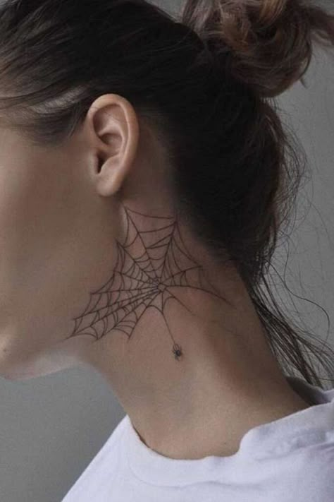 Explore our 15 spider web neck tattoo ideas for edgy expressions. From intricate designs to minimal styles, find the perfect inspiration one for your next ink. Tattoo Spider, Tattoo On Neck, Small Wave Tattoo, Best Neck Tattoos, Spider Web Tattoo, Side Neck Tattoo, Tattoo Diy, Throat Tattoo, Web Tattoo