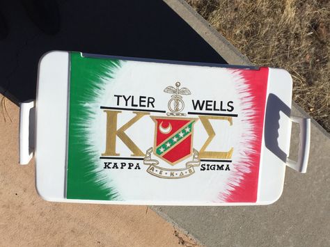 Painting Cooler Ideas, Poker Frat Cooler, Kappa Sigma Cooler Ideas, Frat Coolers Ideas Kappa Sigma, Pi Kapp Frat Cooler, Ka Frat Cooler, Delta Chi Frat Cooler, Cooler Formal, Frat Coolers Ideas