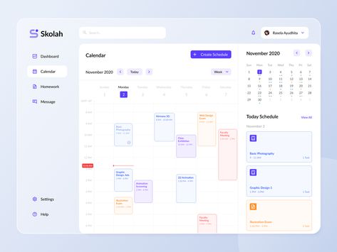 Class Calendar, Intranet Portal, Calendar Png, Ui Design Dashboard, App Design Layout, Ux App Design, Web Dashboard, User Centered Design, Book Cover Design Inspiration