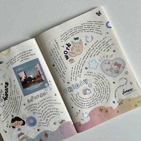 Cute Journal Spreads, Bujo Journal Ideas, Fun Journal Ideas, Things To Make With Paper, Journaling Ideas Aesthetic, Diary Journal Aesthetic, Cute Journal Ideas, Diary Aesthetics, Aesthetic Design Ideas