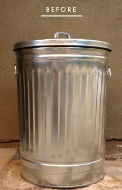 Galvanized Trash Can, Trash Can Ideas, Painted Trash Cans, Can Ideas, Diy Laundry Basket, Metal Trash Cans, Outdoor Living Rooms, Diy Wrap, Diy Laundry