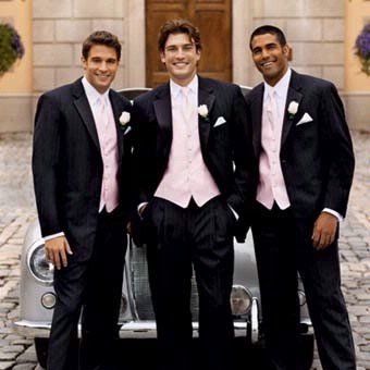 Wedding, Pink, Black, , Tux, Suits, Men - Another idea for the men Blush Pink And Gold Wedding, Tweed Groom, Tuxedo Ideas, Groom Suit Black, Wedding Suits Men Black, Grooms Suits, Black Wedding Decorations, Wedding Groomsmen Attire, Light Pink Wedding