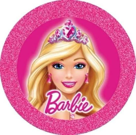 Barbie Cupcake Topper Printable, Happy Birthday Barbie Image, Barbie Cupcake Toppers Printable Free, Barbie Cake Topper Printable, Barbie Cupcake Topper, Barbie Logo Printable, Cupcakes Barbie, Barbie Topper, Tag Barbie