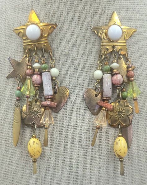 Festival Outfits Boho, Maximalist Earrings, Gemstones Earrings, Funky Jewellery, Whimsical Accessories, February 2023, Funky Jewelry, Jewelry Lookbook, Fantasy Jewelry