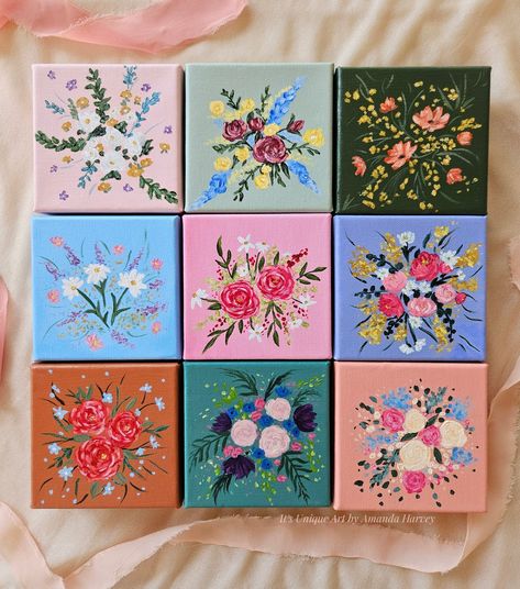 Easy Acrylic Painting Ideas Simple, Square Canvas Painting Ideas, Calm Art, Art Painting Tools, Bullet Journal Design Ideas, Art Painting Gallery, Acrylic Painting Tutorials, Simple Acrylic Paintings, Art Dolls Handmade