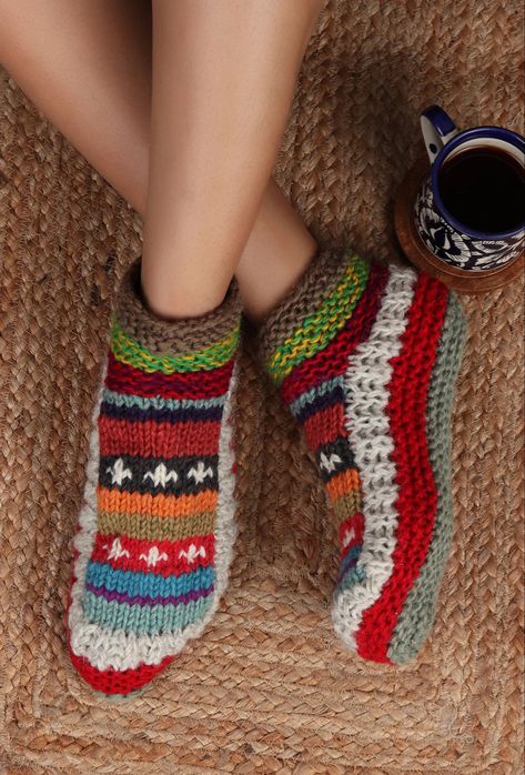 Add a zing to your mundane winter days with these vibrant-hued, soft, and warm traditional Himachali socks & gloves! #tjori #woollensocks #winterwear Knitted Socks, Winter Socks, Organic Hair, Hair Strengthening, Winter Days, Wren, Winter Day, Winter Wear, Leg Warmers