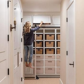 Ladder Design Ideas - Page 1 Oak Bunk Beds, Shiplap Trim, White Kitchen Pantry, Ladder Ideas, Blue Laundry Rooms, Inset Cabinetry, White Pergola, Boy's Rooms, Ladder Design