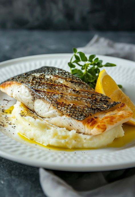 Learn How to Cook Sea Bass Recipe For Free | Recipes You'll Love, Made Easy! How To Cook Sea Bass Fish, How To Cook Sea Bass Fillets, Cooking Sea Bass, Wacky Cake Recipe, White Wine Sauce Recipes, Sea Bass Recipes, Steamed Asparagus, White Wine Sauce, Wine Sauce