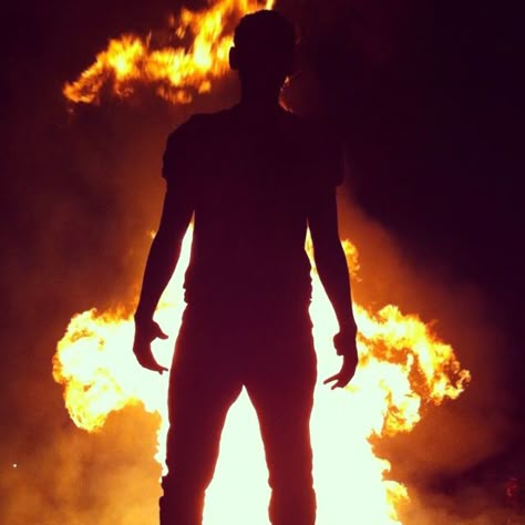 Man On Fire Aesthetic, Fire Reference Photo, Guy With Fire Powers, Pyro Aesthetic, John Allerdyce, Ruler Of Everything, The Blue Spirit, Villain Vibes, Big Jacket