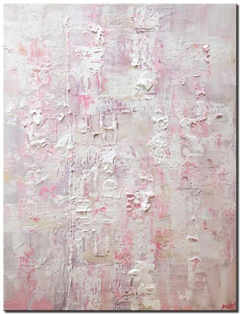 pink white textured abstract art Pretty Abstract Paintings, Pink Textured Art, Light Pink Painting, Pink Modern Art Painting, Large Pink Painting, Pink Contemporary Art, Abstract Art Texture, Blush Abstract Art, Light Pink Abstract Painting