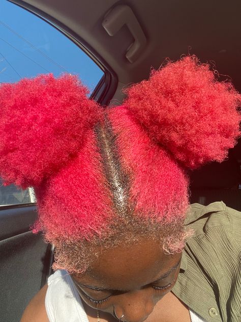 Pink Highlights On 4c Hair, Dyed Natural Hair Pink, Pink Afro, Pink Hair Black Women, Pink 4c Hair, Pink Afro Hair Black Women, Dyed Afro Hair 4c Pink, Pink Hair Dye, Best Hair Dye