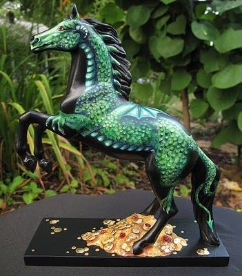 Here be Dragons - Painted Horse    This would make for an awesome tattoo design! Zeus Statue, Dragon Horse, Cow Parade, Painted Horse, Statue Tattoo, Magical Light, Painted Horses, Painted Ponies, Henry Wadsworth Longfellow