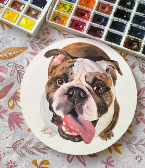 Bulldog 🖌️ #acuarela #watercolors #bulldog #whitenightswatercolor #art #arte Illustration Ideas, August 10, Bulldog, On Instagram, Instagram, Art