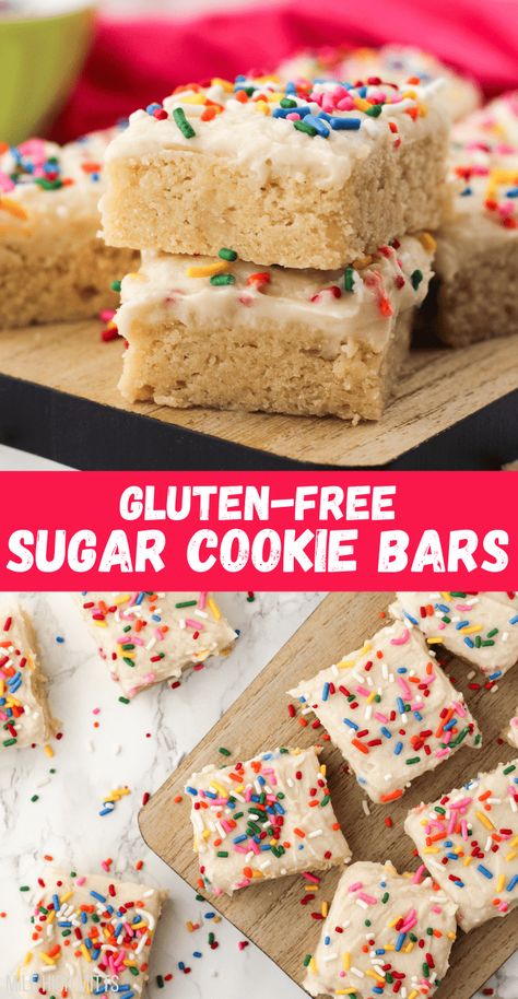 Gluten Free Dessert Bars, Dairy Free Sugar Cookies, Delicious Buttercream Frosting, Easy Bars, Gluten Free Cookie Bars, Sugar Cookie Bar Recipe, Lofthouse Cookies, Gluten Free Bars, Sugar Cookie Cakes