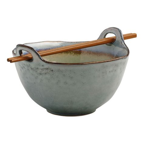 From rice to ramen, our noodle bowl complete with chopsticks - is the perfect vessel for serving up Asian-inspired dishes when dining daily or entertaining. Featuring a variety of cool colors ranging from blue to green, the natural pooling of the reactive glaze creates an organic feel on each piece and ensures no two are exactly the same. Asian Dinnerware, Asian Inspired Dishes, Kitchen Plate, Creation Art, Keramik Design, Dinner Bowls, Slab Pottery, Noodle Bowl, Reactive Glaze