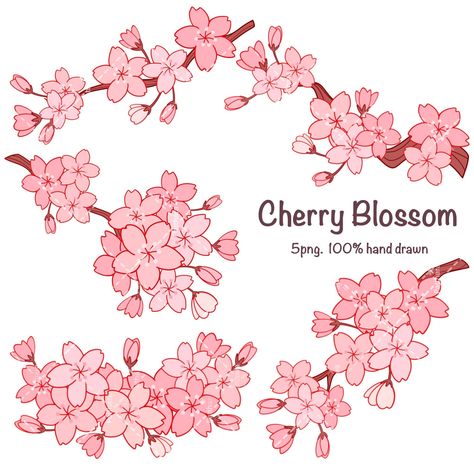 Sailor Moon Background, Sakura Art, Floral Frames, Cherry Blossom Art, Spring Clipart, Characters Inspiration Drawing, Floral Wreaths, Floral Clipart, Blossom Design