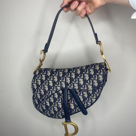 Dior Saddle Bag - Blue Dior Oblique Jacquard Blue Dior Bag, Dior Bag Blue, Blue Dior, Dior Oblique, Dior Saddle, Mob Wives, Dior Handbags, Saddle Bag, Blue Bags