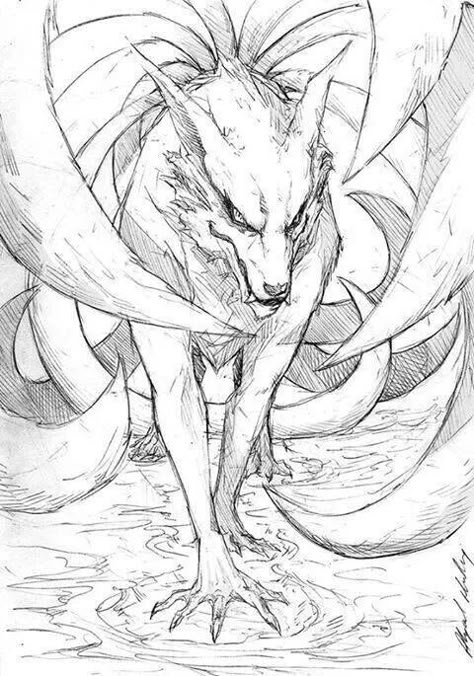 Kurama the 9 tail fox Naruto! Kurama Naruto, Naruto Tattoo, Naruto Sketch, Naruto Drawings, Fox Tattoo, Fox Art, Anime Tattoos, Naruto Art, Naruto Characters