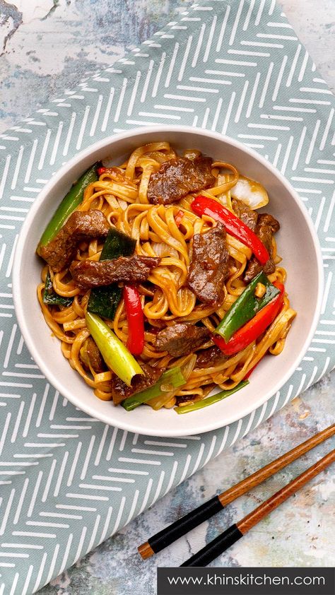 Hoisin Beef Noodle - Khin's Kitchen | Chinese Cuisine Hoisin Beef, Chinese Beef Recipes, Chinese Beef, Minced Pork, Asian Noodle Recipes, Asian Noodle, Asian Beef, Noodle Recipe, Pork Stir Fry