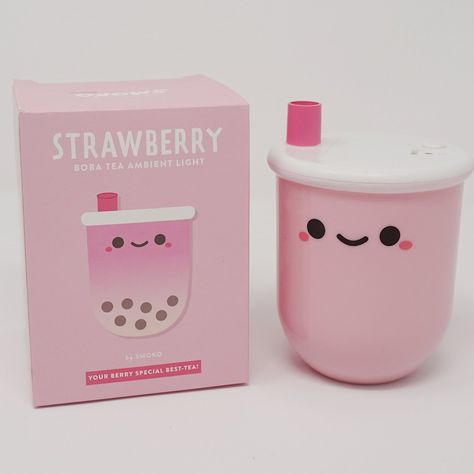 Strawberry Milk Tea, Cute Night Lights, Things I Need To Buy, Cute Water Bottles, Cute Bedroom Decor, Cute Room Ideas, Strawberry Milk, Boba Tea, Room Makeover Inspiration