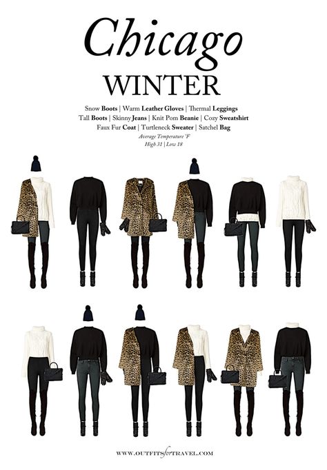 This Chicago winter packing list was developed to help you find what to pack for Chicago in the cold winter season. It was important for us that the items still pack up nicely in a small-to-medium sized suitcase. So we included warm pieces that layer well together, are comfortable and still look chic in the face of some cold and windy Chicago days. Chicago Winter Outfits, Chicago In The Winter, Winter In Chicago, Winter Chicago, Winter Outfits 2022, Chicago Outfit, Chicago Winter, Fest Outfits, Outfit For Travel