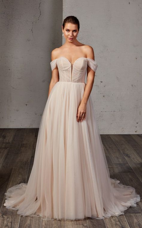 Eddy K. 2024 Collections Classic Prom Dress, Simple Prom Dress Long, Illusion Wedding Dress, Eddy K, Boho Wedding Dresses, Prom Dresses Simple, Off Shoulder Wedding Dress, Full Length Skirt, Satin Homecoming Dress