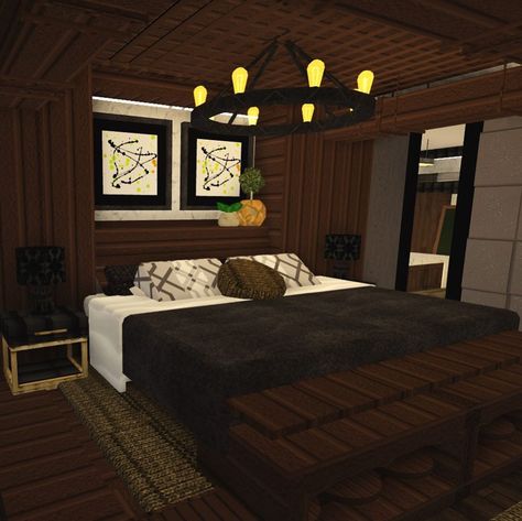 Bloxburg Living Ideas, Bed Ideas Bloxburg, Cluttered Room, Home Interior Design Indian, Bloxburg Bedroom Ideas, Slanted Roof, Interior Design Indian, Bloxburg Bedroom, Home Bedroom Design