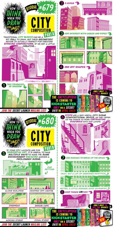 City Composition, Brothers Photo, Etherington Brothers, Storyboard Drawing, Comic Book Drawing, Comic Book Layout, Perspective Drawing Lessons, Geometric Nature, Comic Tutorial