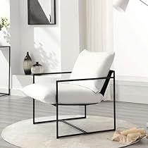 Office Modern Design, White Lounge Chair, Chic Accent Chairs, Reading Armchair, White Lounge, House Vibes, Chair For Living Room, Cozy Lounge, Living Room Furniture Chairs