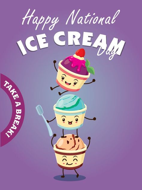 Today is all about enjoying the chilly goodness, and go for some scoops inside some cups. But make the day sweeter by enjoying it with friends and family. Let's eat a lot of ice cream today. Invite everyone to join you with this ecard also. National Ice Cream Day 2024, Ice Cream Month, National Ice Cream Day, Ice Cream Shake, Hello March, Eat A Lot, Birthday Reminder, Ice Cream Day, National Days