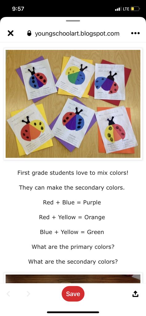 September Lessons, Colors Craft, Lesson Plan Examples, Color Crafts, Lesson Plan, First Grade, Red Yellow, Lesson Plans, Blue Yellow