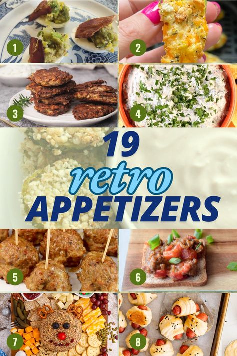 These retro appetizers are not only delicious but will absolutely wow your guests! Retro appetizers vintage recipes. retro appetizer appetizer ideas. Retro Party Appetizers, Midwestern Appetizers, 70s Finger Food, 1980's Appetizers, 70s Party Food Appetizers, 1940s Appetizers, Appetizers From The 1950s, Retro Appetizers Vintage Recipes, 1970s Appetizers Parties Food