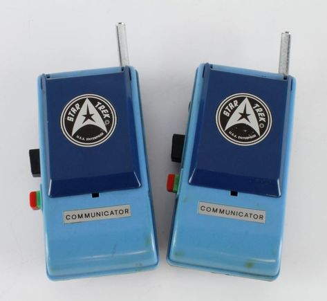 Lot: 153 An original pair of Mego Corp. Star Trek Communicator Walkie Talkies, dated 1974. Star Trek Communicator, Walkie Talkies, Batman Comic Art, Batman Comics, Walkie Talkie, Antique Collection, Star Trek, Comic Art, Batman