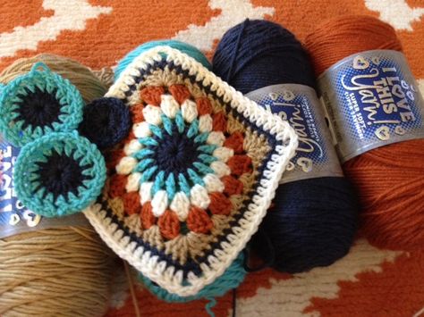 Southwest Granny Square, Western Granny Square Crochet Pattern, Mexican Granny Square, Western Granny Square, Crochet Projects Granny Square, Crochet For Dummies, Western Patterns, Crochet Dreams, Granny Square Crochet Patterns Free