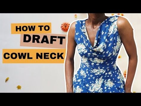 How to Draft Pattern for Cowl Neck Dress | Step-by-Step Guide - YouTube Cowl Neck Dress Pattern, Diy Cowl, Flare Dress Pattern, African Attire Dresses, Cowl Dress, Gown Pattern, Short Gowns, Clothing Patterns Free, Cowl Neck Dress