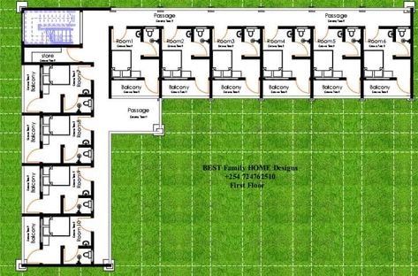 Hotel Design Architecture Plan, Flat Roof House Designs, Hotel Room Design Plan, Small Apartment Plans, Hotel Bedroom Design, Hotel Design Architecture, Guest House Plans, Building Design Plan, Hotel Floor Plan