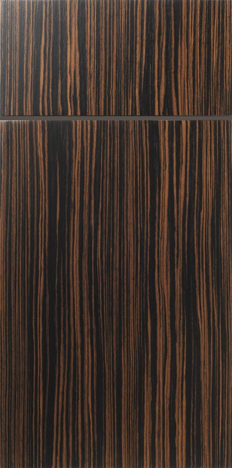 Montgomery S661 Design with Straight Grain Macassar Ebony Reconstituted Veneer - Contemporary Slab Style Cabinet Door - http://www.walzcraft.com/product/montgomery-s661-contemporary-door/ Ebony Kitchen Cabinets, Slab Cabinet Doors, Cabinet Door Designs, Contemporary Door, Macassar Ebony, Door Designs, Zebra Wood, Minimalism Interior, Cabinet Styles