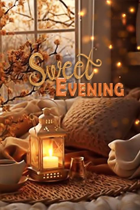 Mimi Gif: Sweet Evening Good Evening Gif, Happy Birthday Sister Cake, Evening Gif, Sister Cake, Good Morning Wishes Love, Good Evening Images, Greetings For The Day, Autumn Evening, Birthday Sister