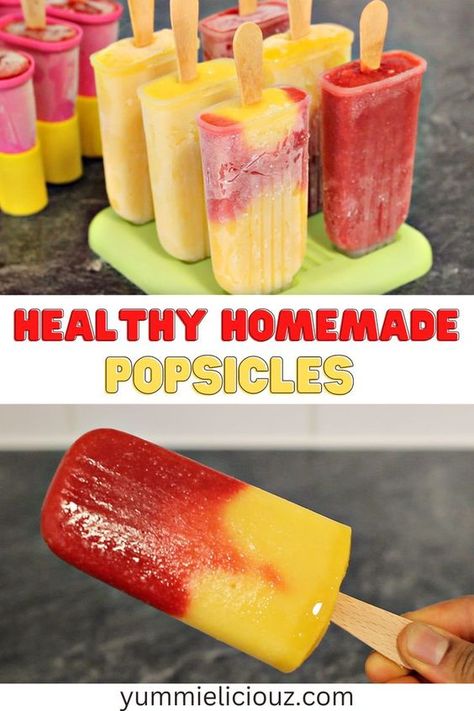 Homemade Fruit Bars Frozen, Frozen Fruit Pops, Homemade Fruit Popsicles Healthy, Frozen Fruit Bars Homemade, How To Make Fruit Popsicles, Fresh Fruit Popsicles Recipes, Frozen Fruit Popsicles Recipes, Sorbet Popsicles, Diy Popsicle Recipes