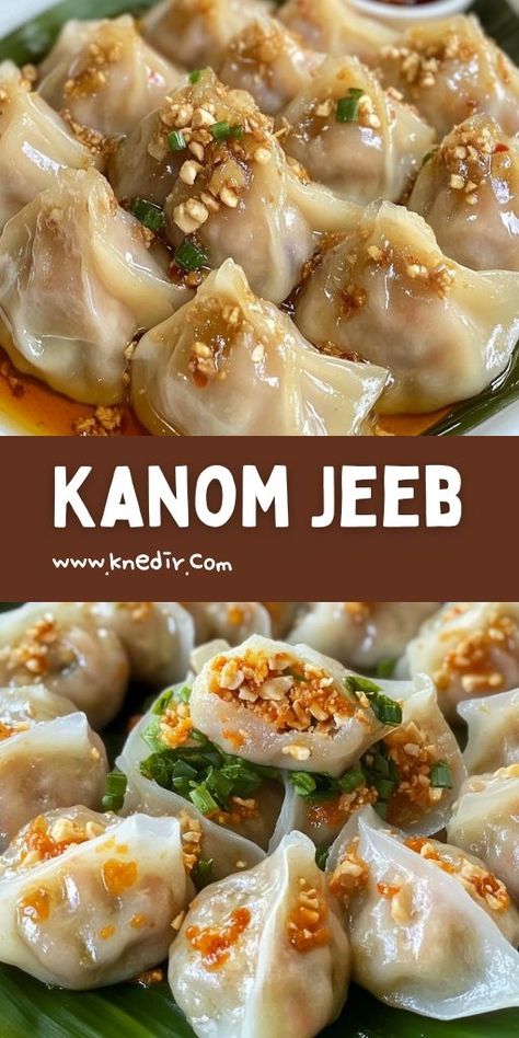 Learn how to make Traditional Kanom Jeeb (Thai Steamed Dumplings) at home! 🥟✨ Filled with savory pork and shrimp, these dumplings are bursting with authentic Thai flavors. Perfect for appetizers or party snacks! #KanomJeeb #ThaiRecipes #AsianFoodLovers 🌿🍴 Save this recipe and bring a taste of Thailand to your table! Thai Dumplings Recipe, Vietnamese Appetizers, Steamed Dumplings Recipe, Thai Dumplings, Thai Flavors, Pork And Shrimp, Siu Mai, Steamed Dumplings, Dumplings Recipe