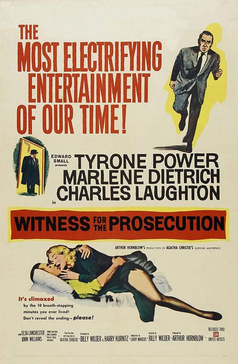 Witness for the Prosecution (1957) Charles Laughton, Elsa Lanchester, Witness For The Prosecution, Top Rated Movies, Billy Wilder, Tyrone Power, Fritz Lang, Old Movie, Marlene Dietrich